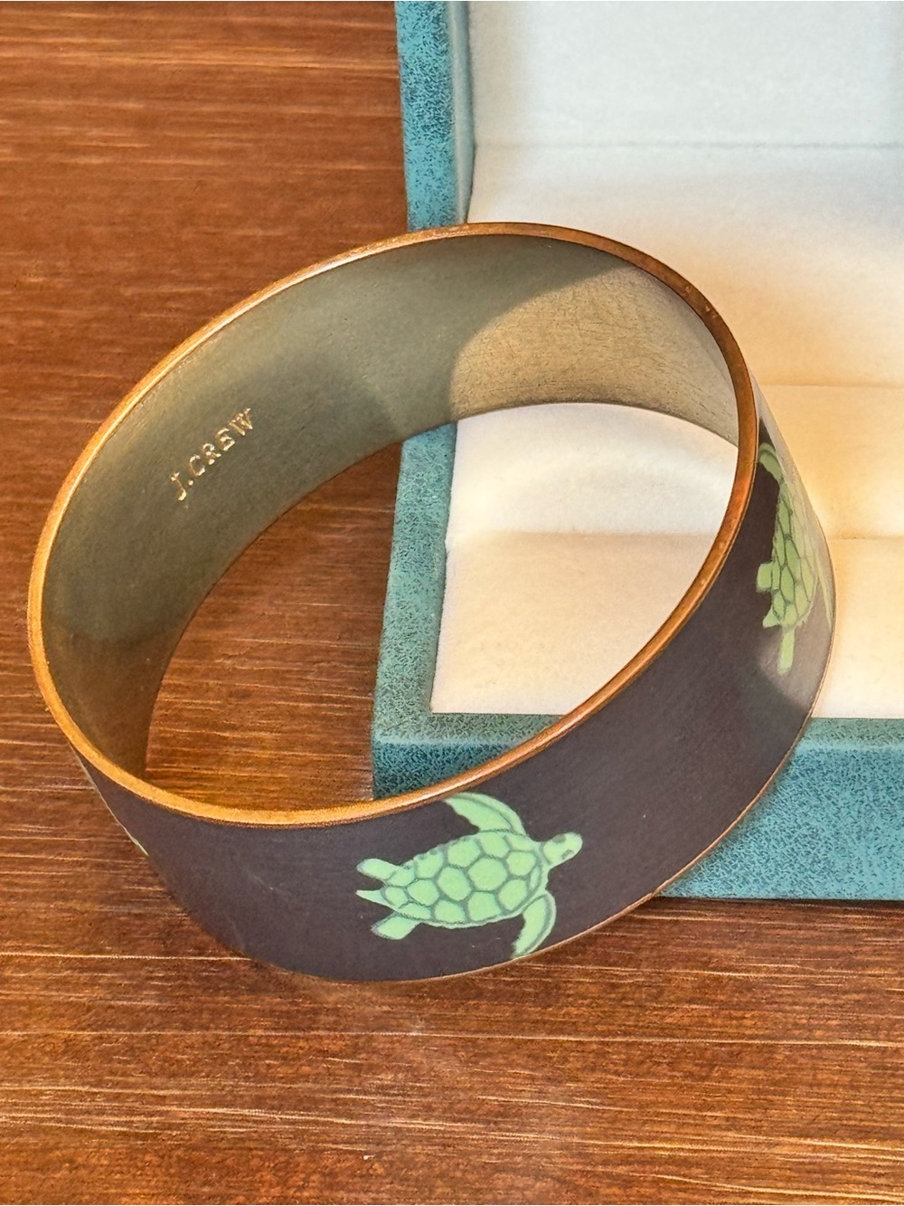 J.Crew Turquoise Floral Copper Bangle Bracelet